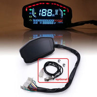 1 x RAW Customer Returns ELING Motorcycle Speedometer Tachometer Digital Odometer Clock Meter for 1 2 4 Cylinders Gauge and Sensor  - RRP €69.99