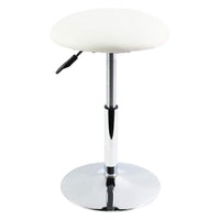 1 x RAW Customer Returns FURWOO Stool Round PU Leather Work Stool Height Adjustable Swivel Home Office Desk Stand Stool Cake Mold Swivel Chair Shop Chair Small White  - RRP €36.99