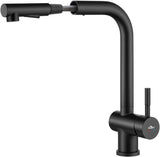 1 x RAW Customer Returns Auralum kitchen faucet black, high pressure kitchen faucet with extendable shower, sink faucet with two types of water jets, mixer tap for kitchen 360 rotatable, kitchen faucet stainless steel - RRP €50.86