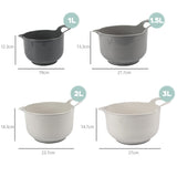 1 x RAW Customer Returns BoxedHome Mixing Bowl Set Plastic Salad Bowl Mixing Bowl Set Non-Slip with Handle Stackable Serving Bowls for Kitchen 4 Pieces - Grey  - RRP €23.18