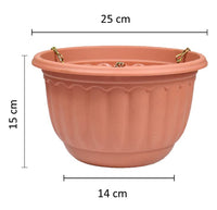 1 x RAW Customer Returns BEST FREE X3 Large Outdoor Hanging Pots. Large Outdoor Plant Pots with Drain, Chains and Hook. Hanging pot holder for decorating the garden, terrace, balcony. - RRP €23.59