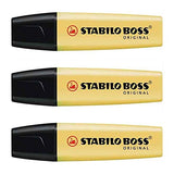 1 x RAW Customer Returns STABILO Set of 3 BOSS ORIGINAL Highlighters Pastel Pte bevelled 2-5 mm, pastel yellow - RRP €7.14