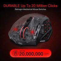 1 x RAW Customer Returns Redragon M913 Impact Elite Wireless Gaming Mouse, 16000 DPI Wired Wireless RGB Mouse with 20 Programmable Buttons, 45 Hours Battery Life and Optical Pro Sensor, 12 Side Buttons MMO Mouse - RRP €60.23