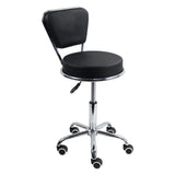 1 x RAW Customer Returns KKTONER swivel chair rolling stool office chair height adjustable swivel stool with low backrest PU leather black - RRP €56.46