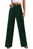 1 x RAW Customer Returns CZIMOO Women s Wide Leg High Waist Straight Capris Long Work Pants with Pockets, B-Black, XS - RRP €21.73