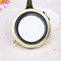 1 x Brand New Longsing Pocket Mirror Portable Pocket Mirror Travel Folding Mini Retro Round Makeup Mirror 70mm Wide Illuminated Mirror, Bronze - RRP €20.4