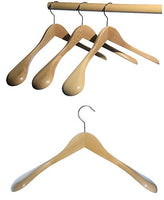 1 x RAW Customer Returns Hagspiel Wooden Clothes Hangers, Shoulder Hangers Made of Beech Wood, Natural Lacquered, Quality Clothes Hangers Made in Austria 5 PCS.  - RRP €39.23