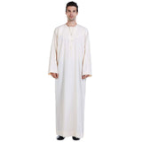 1 x Brand New Xingsiyue Men Muslim Thobe - Saudi Arabia Jubba Robe Islamic Middle East Long Sleeve Kaftan Loose Maxi Dishdasha Kandoura - RRP €39.6