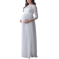 6 x RAW Customer Returns Saeevima Women s Maternity Dress Plain Maxi Dress Tutu Dress Long Sleeve Lace Dress Casual Evening Dress Party Dress High Waist A-Line Evening Dress White B, S  - RRP €162.66