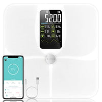 1 x RAW Customer Returns Lepulse body fat scale F4 pro, rechargeable scale with body fat and muscle mass, body scale with body fat analysis, trend, scale people, personal scale, large display, 15 indicators, white - RRP €61.96