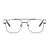 5 x Brand New MMOWW Titanium Reading Glasses Blue Light Blocking - Metal Frame Nerd Square Eye Protection Video Eyeglasses Anti Glare Women Men Black, 2.5  - RRP €95.75