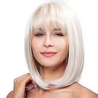 1 x RAW Customer Returns FALAMKA light blonde wig long with bangs women s wig - RRP €17.14