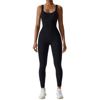 1 x RAW Customer Returns Litthing Jumpsuit Women One Piece Jumpsuit Women Sleeveless Sports Tight Full Bodysuit Push Up Romper Sexy U Neck Jumpsuit One Piece Elastic Gym Bodysuit Fitness Workout Yoga - RRP €28.99