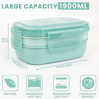 1 x RAW Customer Returns Bugucat lunch box for children with compartments 1900ML, bento box lunch box for children with 5 compartments, breakfast box for adults 2-layer sustainable lunch box, snack box for school, work, picnic, 2 sets - RRP €12.0