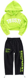 1 x RAW Customer Returns Girls Hip Hop Clothing, Street Dance Outfit, Hoodie, Jogger Pants Kids Tracksuit Set - RRP €36.98