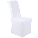 1 x RAW Customer Returns Homaxy Velvet Chair Covers, Long Stretch Dining Chair Covers Plush Washable Removable Chair Cover White, Set of 2  - RRP €30.24