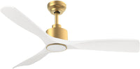 1 x RAW Customer Returns OFANTOP 132cm DC Motor Ceiling Fan with LED Lighting, Fan Lamp with Remote Control, 3 Color Temperatures 6 Wind Speeds, IP44 - White Gold - RRP €180.18