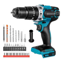 1 x RAW Customer Returns 13 mm cordless screwdriver compatible with Makita 18 V battery, 3 in 1 brushless electric hammer drill electric screwdriver, cordless impact drill repair tool electric screwdriver impact drill - RRP €80.66