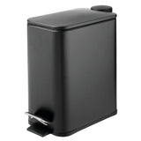 1 x RAW Customer Returns mDesign rectangular pedal bin 5 l stainless steel trash can with pedal, lid and plastic insert elegant cosmetic bin or wastepaper basket for bathroom, kitchen and office black - RRP €35.1