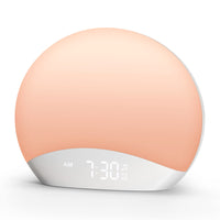 1 x RAW Customer Returns REACHER Light Alarm Clock, 3 Alarm Ringtones, 20 Natural Sounds for Sleeping, Dimmable Clock, 7-Color Night Light for Kids, Adults, Bedroom - RRP €49.99