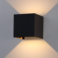 1 x RAW Customer Returns K-Bright 12W Wall Light Warm White LED Indoor Outdoor Bathroom Wall Spotlight Wall Lamp Wall Lighting for Bedroom, Living Room, IP65, Black - RRP €29.5