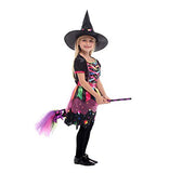 2 x Brand New JOYFEJRE Children s Costume Witch Dress Girls Witch Costume Halloween Carnival Colorful Witch Princess Dress with Witch Hat 130-140cm  - RRP €40.32