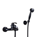 1 x RAW Customer Returns HomeLava Bathtub Faucet Black Bathtub Faucet Retro Brass Bath Mixer Tap with Hand Shower Bathtub Faucet with Diverter Surface Mounted Single Lever Faucet - RRP €112.99