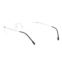 1 x RAW Customer Returns KoKoBin Ultralight Titanium Reading Glasses Round Rimless Reading Glasses for Men and Women Reading Aids Silver, 2.5, Diopter  - RRP €60.0