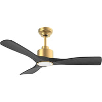 1 x RAW Customer Returns OFANTOP ceiling fan with lighting and remote control, quiet ceiling fans 132 cm WiFi, Alexa, app, timer, summer-winter operation - black gold - RRP €174.0