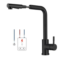 5 x Brand New Mineup Kitchen Faucet Black, Low Pressure Kitchen Faucet Black, Kitchen Sink Faucet Made of Stainless Steel, Kitchen Pull Out Faucet, 360 Rotatable Kitchen Faucet Low Pressure - RRP €186.5