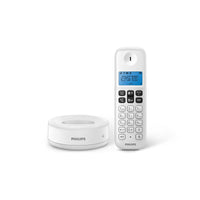 1 x RAW Customer Returns Philips D1611 W 34 Cordless landline phone backlight, HQ sound, up to 4 handsets, 50 questions, reduced consumption of Eco, caller ID, range 50 300 m - RRP €29.71