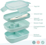 1 x RAW Customer Returns Bugucat lunch box for children with compartments 1900ML, bento box lunch box for children with 5 compartments, breakfast box for adults 2-layer sustainable lunch box, snack box for school, work, picnic, 2 sets - RRP €12.0