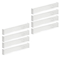 3 x Brand New mDesign Pack of 8 4 X 2 Adjustable Drawer Dividers for Dresser or Kitchen - White - RRP €149.97