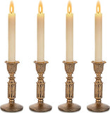 6 x Brand New Romadedi Candle Holders Vintage Candle Holders - 14cm Set of 5 Gold Candlesticks Shabby Chic Resin Candlesticks Christmas Table Candle Decorations for Home Centerpiece Living Room - RRP €136.8