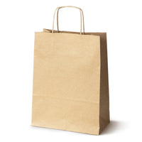 1 x RAW Customer Returns AllBags Pack of 50 brown paper bags with handle - 24 x 32 x 10 cm, paper carrier bag with cord handle, gift bags, kraft paper bag, DIY Advent calendar kraft paper bags large 50 pieces  - RRP €20.17