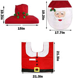 1 x RAW Customer Returns TIANHOO Christmas Toilet Decoration, 3 Pieces Christmas Toilet Decorations Toilet Seat Cover, Toilet Rug, Toilet Water Tank Lid with Tissue Box Lid - RRP €14.99