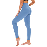 1 x RAW Customer Returns TNNZEET High Waist Leggings Women s Black Leggings Elastic for Sports Gym, Light Blue, SM - RRP €14.11