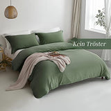 5 x Brand New MILDLY bed linen 135x200 olive green 4 pieces, 100 microfiber plain bed linen set with 2 pillowcases 80x80 cm, OekoTex certified suitable for allergy sufferers, bed linen with zipper - RRP €152.8