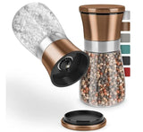 1 x Brand New Thingles spice mills set of 2 with adjustable ceramic grinder for salt, pepper, chili all kinds of herbs I Elegant salt mill pepper mill with adjustable grinding level petrol, 19 cm  - RRP €14.75