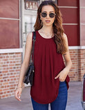 1 x RAW Customer Returns Parabler Women s Summer Chiffon Top Sleeveless Blouse Top Tank Top Elegant Vest Top Shirt Blouse Tops Wine Red XXL - RRP €21.31