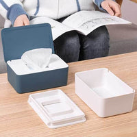 1 x Brand New Xshelley Perfect Wipes Dispenser, Diaper Wipes Holder, Tissue Box, Diaper Wipes Dispenser, with Lid, Moisturizing, Storage Box White Box  - RRP €20.4