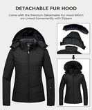 1 x RAW Customer Returns Skieer Waterproof Ski Jacket Winter Snow Coat Windproof Hooded Rain Jacket Women Black M - RRP €71.21