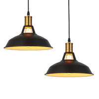 1 x RAW Customer Returns MAXDUYU 2 pieces retro pendant light, hanging lamp, vintage industrial style, black metal ceiling light, E27 socket, hanging light for dining room, kitchen, restaurant, diameter 27 cm... B0B38FV4J6 - RRP €42.6