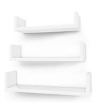 1 x RAW Customer Returns SONGMICS Wall Shelf, Set of 3, Floating Shelf, 30 35 40 cm, Wall Mount Shelf, Load Up to 15 kg Each, for Living Room, Study, Bathroom, Kitchen, White LWS40WT, Wood - RRP €23.38