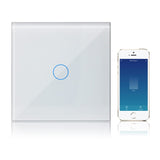 1 x RAW Customer Returns KETOTEK WLAN light switch compatible with Alexa, smart light switch flush-mounted 1-way 1-gang, WiFi light switch touch glass Tuya Smart Life app control - RRP €19.99