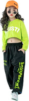 1 x RAW Customer Returns Girls Hip Hop Clothing, Street Dance Outfit, Hoodie, Jogger Pants Kids Tracksuit Set - RRP €36.98