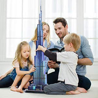 1 x RAW Customer Returns CubicFun 3D Puzzle LED Dubai Burj Khalifa Model with Light Architecture Gift for Children and Adults, 136 Pieces - RRP €42.99