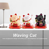 1 x RAW Customer Returns Jadeshay Lucky Cat - Waving Cat Solar Powered Waving Cat Lucky Cat Cute Solar Lucky Cat for Desk Home Accessories Decoration Color White  - RRP €11.02