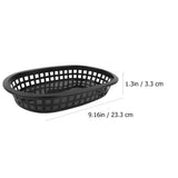 1 x RAW Customer Returns DOITOOL Quick Serving Baskets, 12 Pack Black Bread Baskets for Serving - 9 in Oval Food Baskets Reusable Hot Trays - Dog for Charcuterie - RRP €30.32