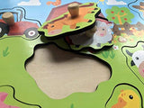 1 x RAW Customer Returns Wooden puzzle farm - high-quality plug-in puzzles for children aged 1-4 years - RRP €10.03